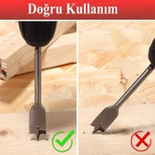 Yaprak Matkap Ucu Ahşap Ağaç Tahta Sunta Plastik Delme Bits Uç 40-38-35-30-24-22-20-18-16-14-12 mm thumbnail 5