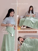 Kapşonlu Flanel Battaniye - Matcha Yeşili [Sonbahar ve Kış Kalın] - 130-170cm Boy İçin Model - 5