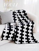 Kazayağı Desenli Örme Nordic Stil Koltuk Örtüsü - Şarap Kırmızısı Kazayağı 130x160cm - 4