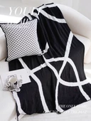 Kazayağı Desenli Örme Nordic Stil Koltuk Örtüsü - Şarap Kırmızısı Kazayağı 130x160cm - 6
