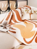 Retro Dokuma Yastık Kılıfı - Kahverengi Kenarlı Bereket Desenli Kare - 45x45cm - İç Dolgulu thumbnail 6