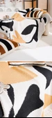 Retro Dokuma Battaniye - Kahverengi Minimalist Çiçekli - 80x120cm - 11
