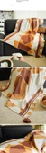 Etnik Stil Örme Battaniye - Ulusal Desen Turuncu Kapitone - 60x240cm - 10