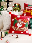 Noel Dekoratif Yastık Kılıfı - Dolgulu Kırmızı Yılbaşı Ağacı 30x50cm - Kılıf + İç Dolgu - 3