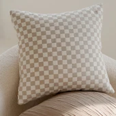 Haki Kareli Dekoratif Yastık Kılıfı 45x45cm - Sadece Kılıf - 1