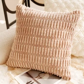 Fransız Retro Çin İşlemeli Yastık Kılıfı - Haki Büyük Tane Mısır Desenli Kare 45x45 - İç Dolgulu - 1