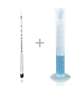 AEK-Tech 0-100 Uzun Form Alkolmetre Hidrometre ve 250ml Mezür Seti - 1