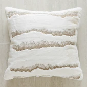 Turuncu Dekoratif Kanepe Yastık Kılıfı 45x45 cm - Taklit Tavşan Vizon Tepe - 1