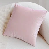Sevimli Çizgi Film Hayvanlı Çocuk Odası Yastık Kılıfı - Koyu Pembe Kadife 1 Kare 45x45cm - Sadece Kılıf - 1