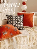 Krem Beyaz Kapitone İçbükey-Dışbükey Kare Yastık Kılıfı ve İç Dolgusu - 45x45cm - 4