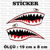 saldırgan köpek balığı dişi gözlü  sticker otomobil motosiklet kask cam araba sticker etiketleri - 1