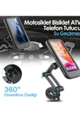 Gidon Bağlantılı Su Geçirmez Mıknatıslı Motorsiklet Telefon Tutucu - 2