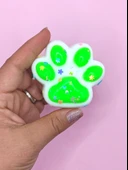 Beyaz Pati Taba Squishy Kedi Pati Sıkma 7 cm Pullu Pati Sukuşi - Yeşil thumbnail 1