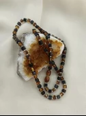 Kolye Kehribar Amber Doğaltaş Küp Kesim Karışık Renkli  Yetişkin Kolyesi - 3