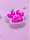 Beyaz Pati Taba Squishy Kedi Pati Sıkma 7 cm Pullu Pati Sukuşi - Pembe - 6