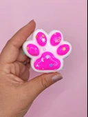 Beyaz Pati Taba Squishy Kedi Pati Sıkma 7 cm Pullu Pati Sukuşi - Pembe - 1