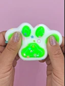Beyaz Pati Taba Squishy Kedi Pati Sıkma 7 cm Pullu Pati Sukuşi - Yeşil thumbnail 5