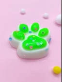 Beyaz Pati Taba Squishy Kedi Pati Sıkma 7 cm Pullu Pati Sukuşi - Yeşil thumbnail 6