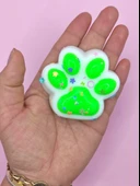 Beyaz Pati Taba Squishy Kedi Pati Sıkma 7 cm Pullu Pati Sukuşi - Yeşil thumbnail 2