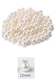 1.000 gram (1 kg.) 12mm Krem Renk Plastik İnci Boncuk Çanta ve Takı Yapım Boncuğu (~800 adet) thumbnail 2
