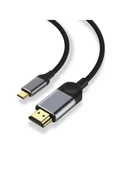 3 Metre 8 Gbps Hız 4k/30 Hz Type C To Hdmı Çevirici Dönüştürücü Tv Telefon Pc Hasır Bağlantı Kablosu - 1