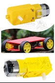 Çift Eksenli Motor ve Tekerleği 1 Paket Sarı Dc Motor Arduino Robotik Motor Tekerlek Deney Okul Bilim Araba Yapım - 5