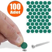 Yapışkanlı Vida Tapası Tıpası Turkuaz Vida Kapatıcı Kapağı (100 ADET) thumbnail 1