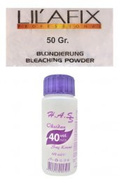 H.A.SS Oksidan 40 Volüm 60 Ml. (1 Ad.)+Lilafix Toz Saç Açıcı Oryal 50 Gr. - 1