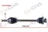 KOMPLE AKS SOL TRAFIC II-OPEL VIVARO 1.9 DCI 01 676mm - 1