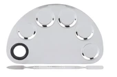 Mecno Beauty MB-PLT-001 Paslanmaz Çelik Fondöten Karıştırma & Makyaj Karıştırma Paleti ve Spatula - 5