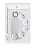 Mecno Beauty MB-PLT-001 Paslanmaz Çelik Fondöten Karıştırma & Makyaj Karıştırma Paleti ve Spatula - 6