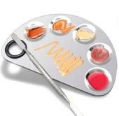 Mecno Beauty MB-PLT-001 Paslanmaz Çelik Fondöten Karıştırma & Makyaj Karıştırma Paleti ve Spatula - 1