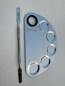 Mecno Beauty MB-PLT-001 Paslanmaz Çelik Fondöten Karıştırma & Makyaj Karıştırma Paleti ve Spatula - 7