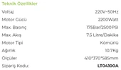 LUTİAN LT701-2200A - 170 BAR Elektrikli Yüksek Basınçlı Oto Araba Yıkama Makinası Kömürlü Motor - 3