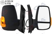 DIŞ DİKİZ AYNASI SAĞ TRANSIT V363 14 KISA KOL-KATLANMAZ ELEKTRİKLİ ISITMALI SARI SİNYALLİ DESENLİ KONVEKS 6 FİŞ VM-6329NEHR - 1