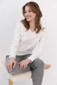 Arnetta 1494 Krem Love Puantiyeli Kadın Pijama Takımı - 1