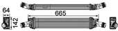TURBO RADYATÖRÜ INTERCOOLER A4-A5 1.8 TFSI-2.0 TFSI 07 A6 1.8TFSI-2.0TFSI 11 665x142x64 - 1
