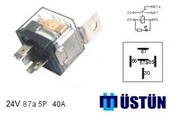 MİNİ ROLE ŞEFFAF 24V 5P 40A 87a - 1
