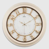 1963-CA DUVAR SAATİ BEYAZ ÇERÇEVE 46CM KABARTMA RAKAMLI SELEFON KORUMALI AMERİKAN BRİSTOL KADRAN METAL AKREP SANİYELİ MEKANİZMA AKRİLİK BOYA ABS HAMMADDE MİNERAL CAM - 1