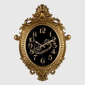 731-VAV DUVAR SAATİ ALTIN SARISI ÇERÇEVE ALLAH /VAV YAZILI ÇAP:73cm x 54cm VİNTAGE TAÇLI EKSİTME DEKORATİF AMERİKAN BRİSTOL KADRAN AKAR SANİYELİ MEKANİZMA AKRİLİK BOYA MİNERAL CAM - 1