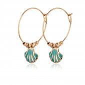 KL-İSTİRİDYE VE DORİKA BONCUK KÜPE YEŞİL  RR - 1