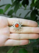 Doğal Taş Akik Doğal Taşlı Yıldız Model Telkari Kadın Ayarlanabilir Gümüş Kaplama Yüzük euy60ar thumbnail 3