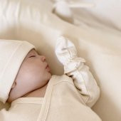 Naturaborn GOTS Organik Sertifikalı Lastikli Bebek Eldiveni - 3