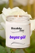Doğal Özel Seri Kokulu Dekoratif Kavanoz Mum 210 cc - Beyaz Gül - RYL - 3
