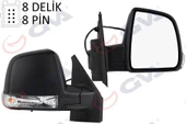 DIŞ DİKİZ AYNASI SAĞ DOBLO 11 ELEKTRİKLİ SİNYALLİ SİYAH KAPAKLI TEK CAM KONVEKS 8 FİŞ VM-668EHR - 1