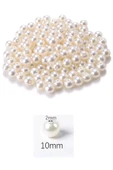 1.000 gram (1 kg.) 10mm Krem Renk Plastik İnci Boncuk Çanta ve Takı Yapım Boncuğu (~1.900 adet) - 2