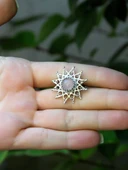 Doğal Taş Pembe Kuvars Doğal Taşlı Yıldız Model Telkari Kadın Ayarlanabilir Gümüş Kaplama Yüzük euy60pkr thumbnail 3