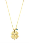 Nazarlı Yonca Kolye- 45cm - Altın - 1