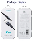 Joyroom S-1230N6 iPhone Lightning Hızlı Şarj ve Data Kablosu Örgü 3A 1.2M Siyah - 2