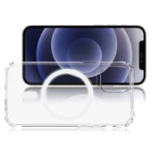 İphone 12 Pro Max Dayanıklı Manyetik Şeffaf Kılıf (MagSafe Uyumlu) - 3